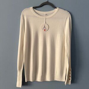 NWT Anrabess Lightweight/Soft White Pullover Sweater - Small